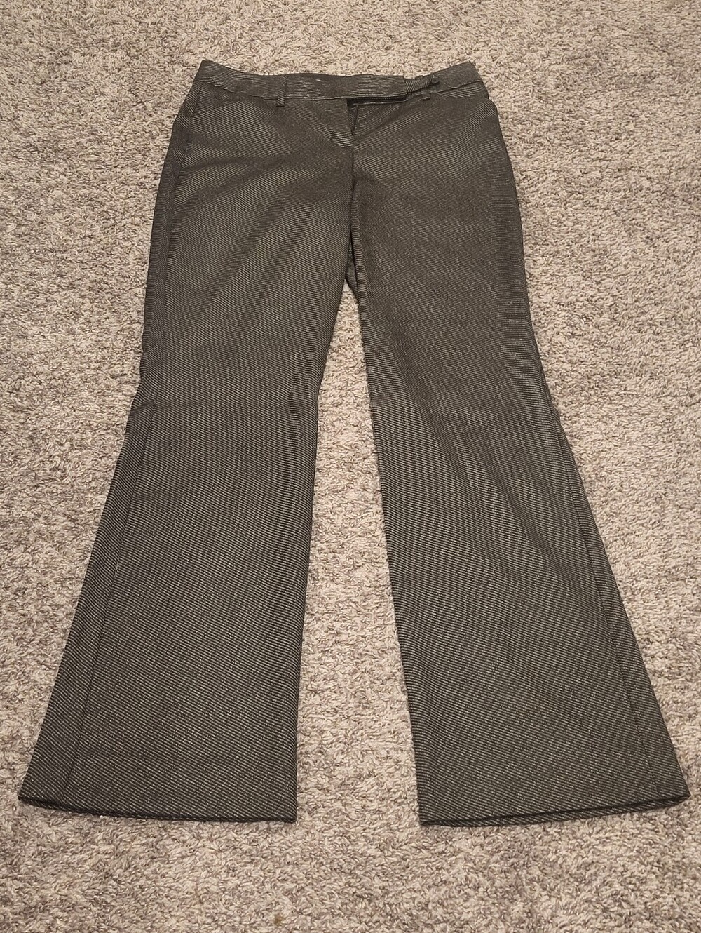 Express Design Studio Editor Pants Womens 2Black Gray Pinstripe Flare Leg